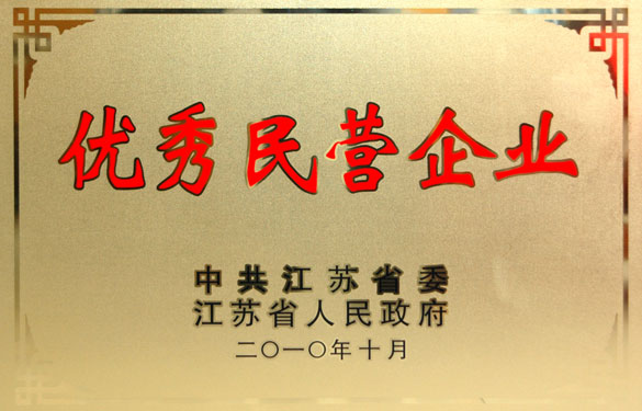 55世纪被评为“江苏省优异民营企业”