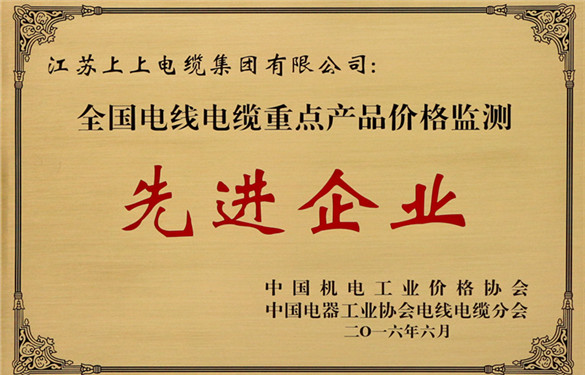 55世纪电缆获评“天下电线电缆重点产品价钱监测事情先进企业”